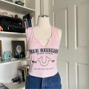 True Religion Light Pink Logo Tank Top